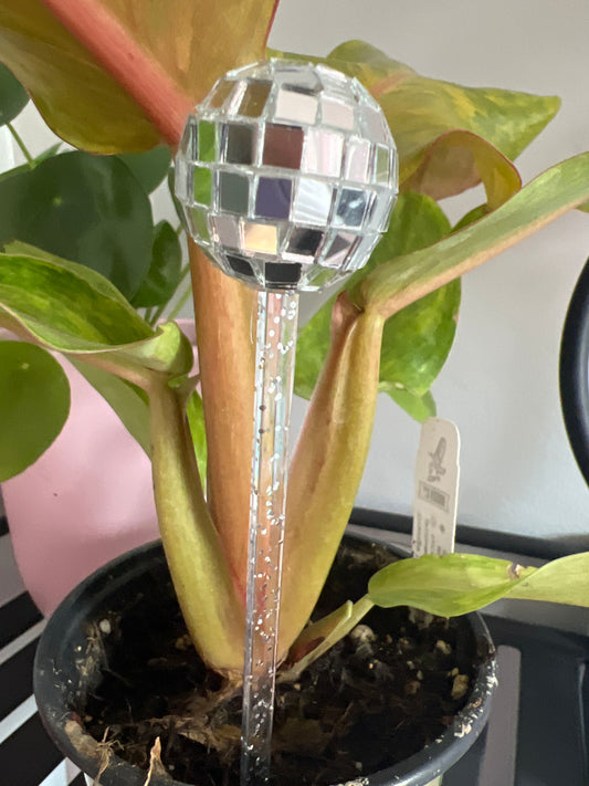 Disco Ball Plant Stake