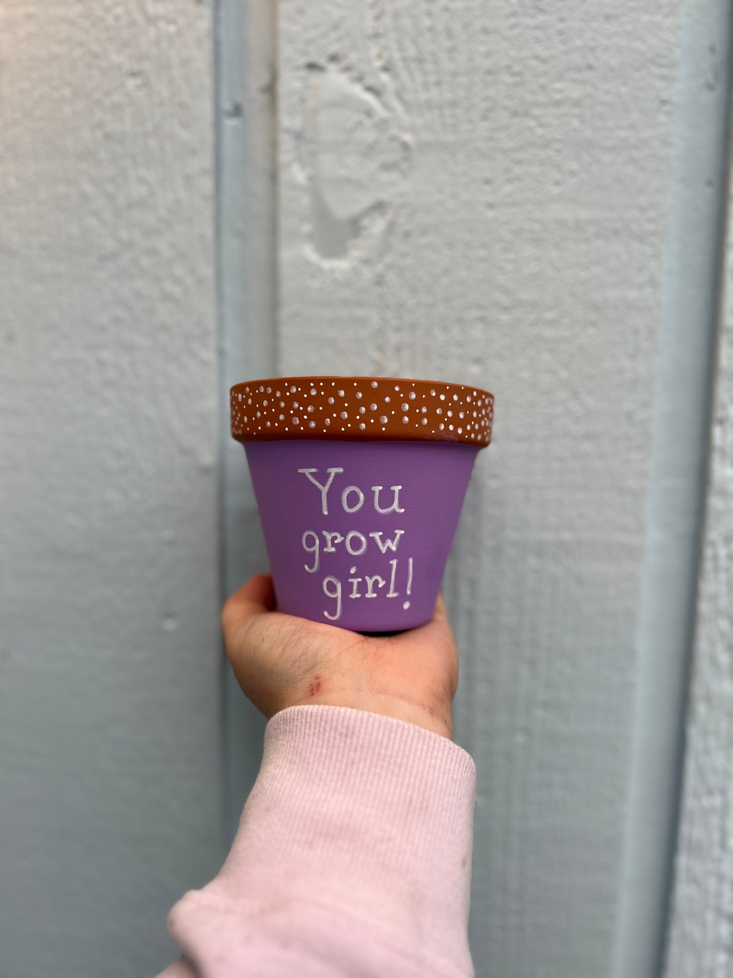 You Grow Girl Painted Terra Cotta Pot💚